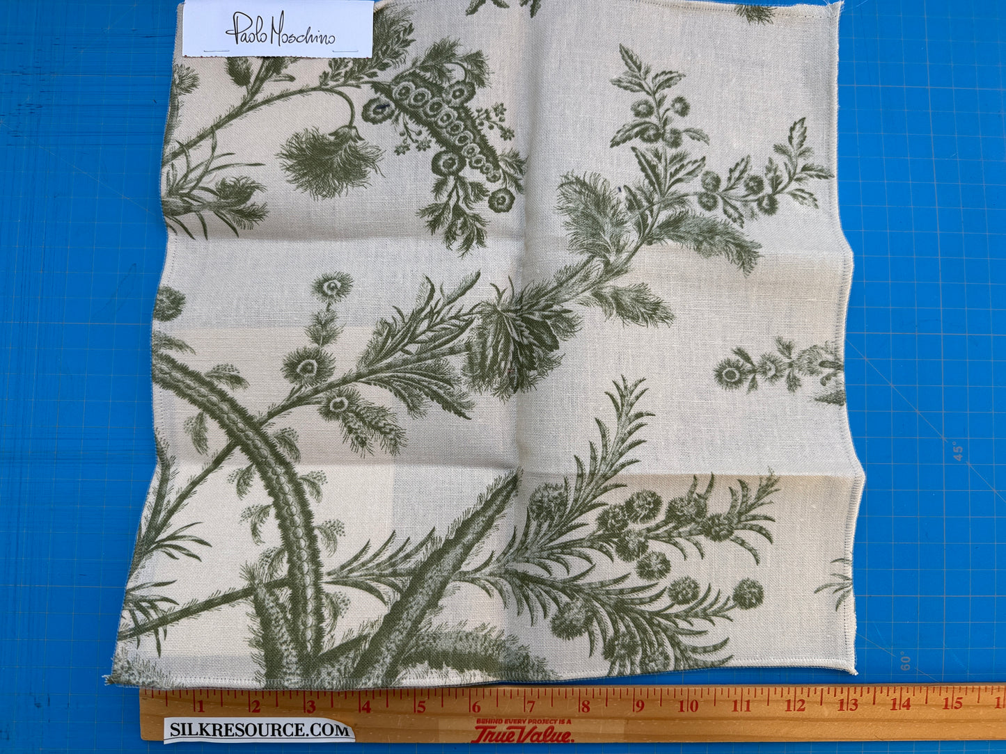 Lee Jofa Kravet Plumes Green Beige Botanical Floral Print 100% Linen - Special order - MSRP USD 556/y