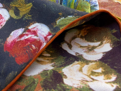 Art Scarf French Country Rose Patio Southern Mediterranean Mansion Seaside High End Silk Twill 41 Inches
