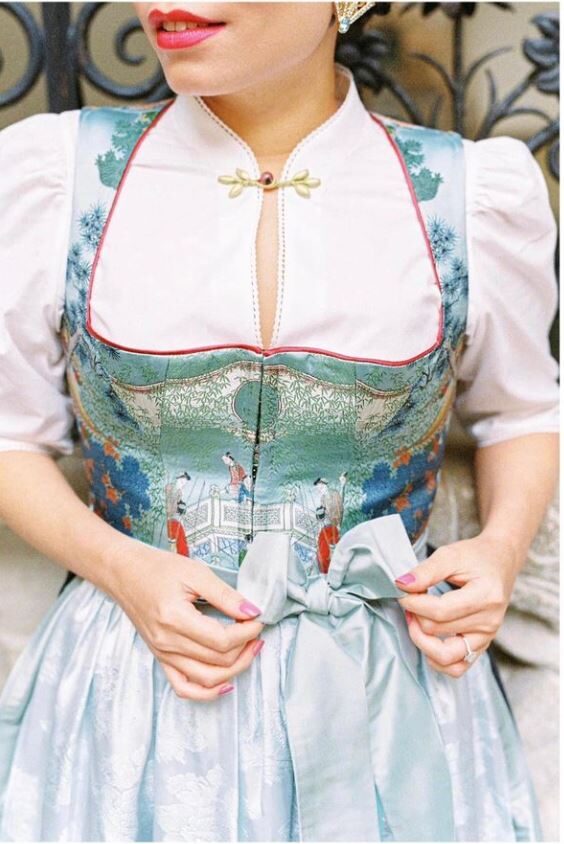 55x53 Brocade Chinoiserie Garden Pavillian Bamboo Dream Of Red C