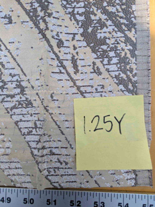 27 EV35 Length 1.25y Old World Weavers Chiron Cosmic Off White Cream Jacquard Velvet Chevron Herringbone MSRP USD 500+/y