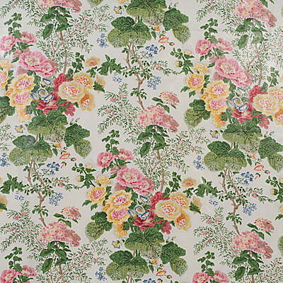 Lee Jofa Hollyhock HDB White Pink Cotton Floral Botanical MSRP USD742/y Special Order