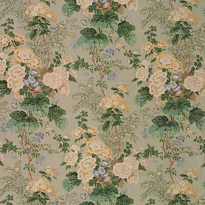 Lee Jofa Hollyhock Linen Print - Celadon Green