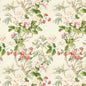 Lee Jofa Chinese Peony Rose Floral Botanical Beige Green Red Linen- Special Order - MSRP USD498