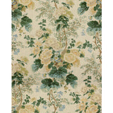 Lee Jofa Hollyhock HDB Lemon Aqua Linen Print Floral Botanical MSRP USD742/y Special Order
