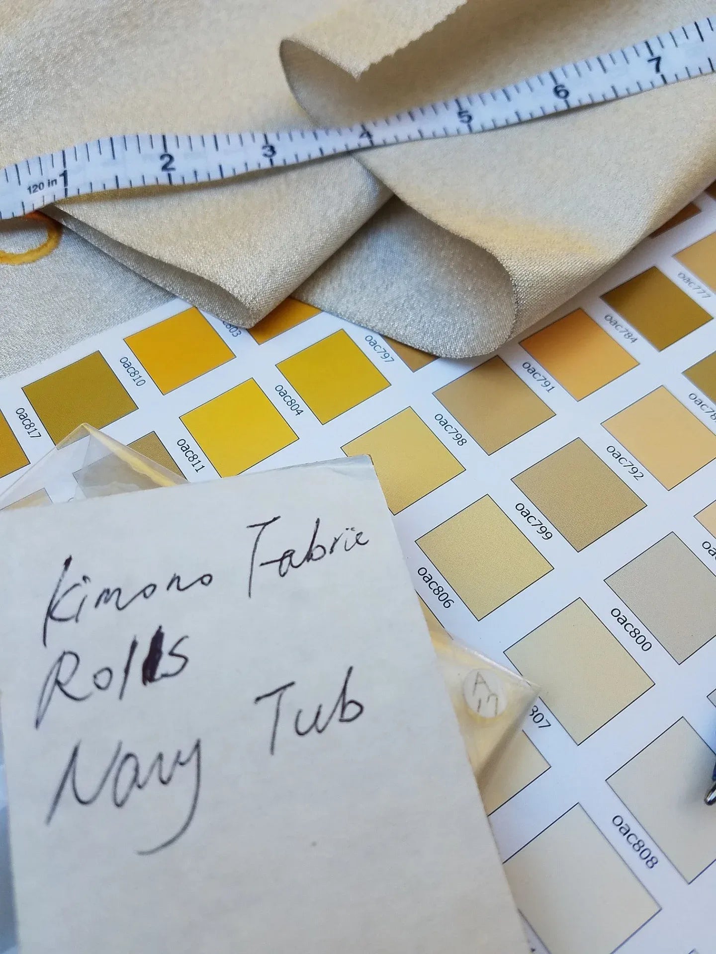 Silk Nagoya Obi Embroidered Fortune Gavel Paper Scroll 118x12.9inch 3mx33cm