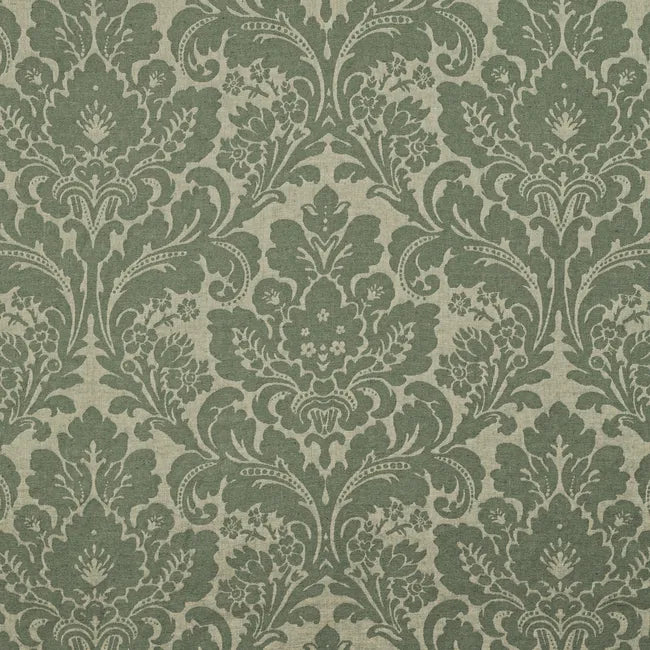 Lee Jofa Acanthus Damask Loden Linen Green Renaissance Classy Floral MSRP USD 356/y