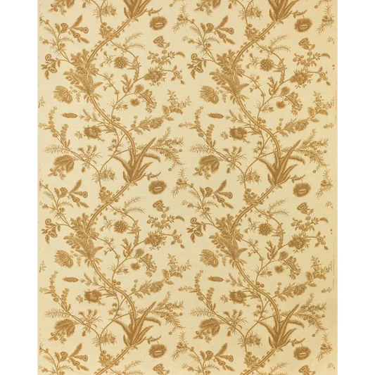 Lee Jofa Kravet Plumes Caramel Light Brown Botanical Floral Print 100% Linen - Special order - MSRP USD 556/y