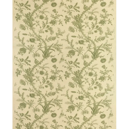 Lee Jofa Kravet Plumes Green Beige Botanical Floral Print 100% Linen - Special order - MSRP USD 556/y