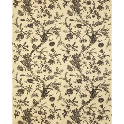 Lee Jofa Kravet Plumes Black Beige Botanical Floral Print 100% Linen - Special order - MSRP USD 556/y