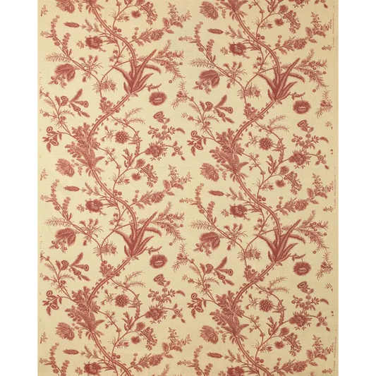 Lee Jofa Kravet Plumes  Crimson Red Beige Botanical Floral Print 100% Linen - Special order - MSRP USD 556/y
