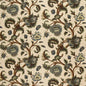 Schumacher Jacobean Printed Crewel in Multi Blues Wood Tones MSRP USD 296/y