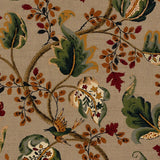 Special Order Schumacher Fox Hollow Multi in Flannel Orange Red Green Brown Linen Cotton Large Flora Tree Foliage