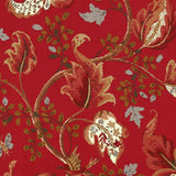 Special Order Schumacher Fox Hollow In Robin's Egg Blue Brown Green Red Linen Cotton Large Flora Tree Foliage