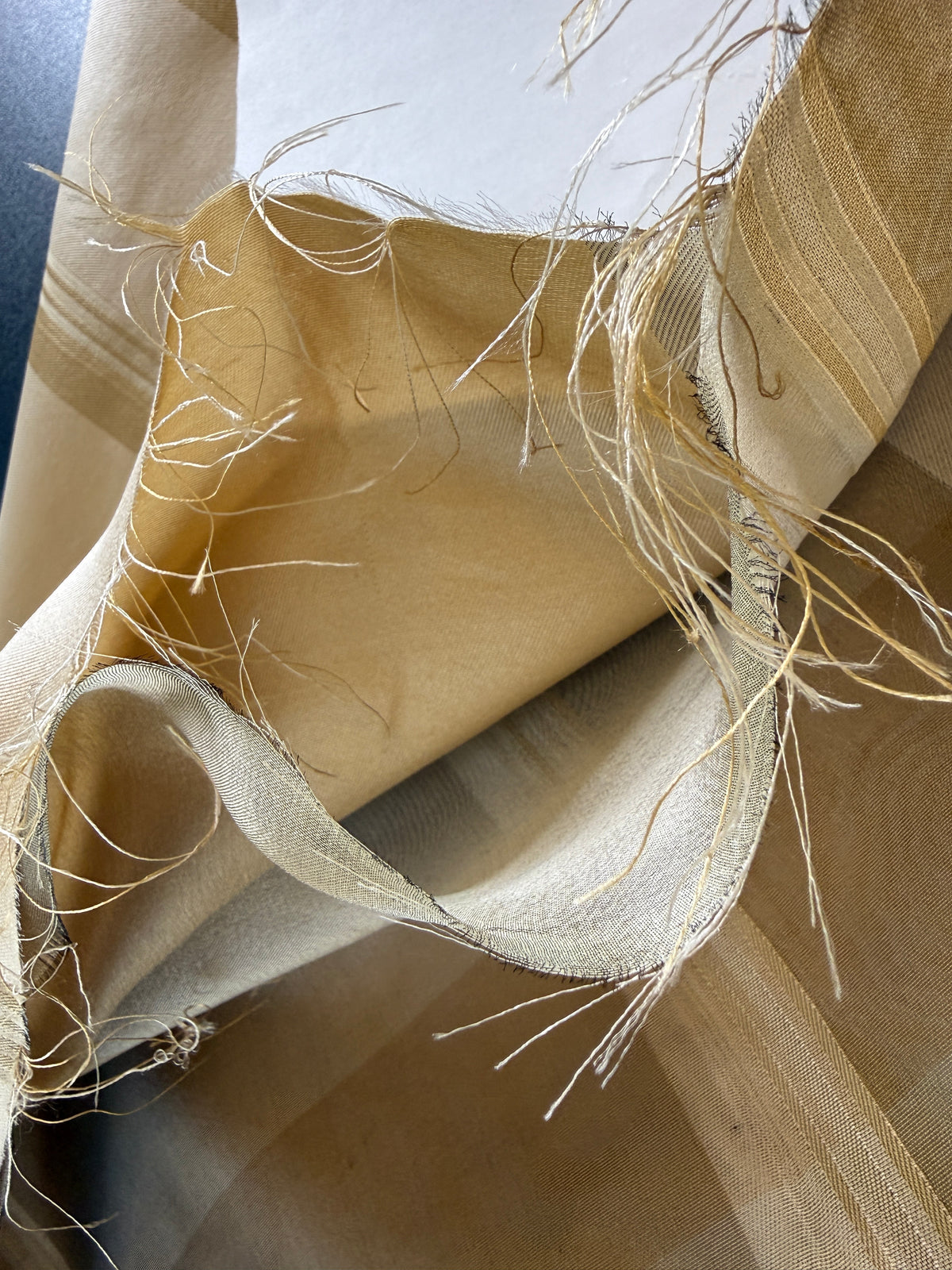 Scalamandre Iridescent Plaid in Champagne Cream Pale Gold Silk Organza Pocket Weave- By The Yard