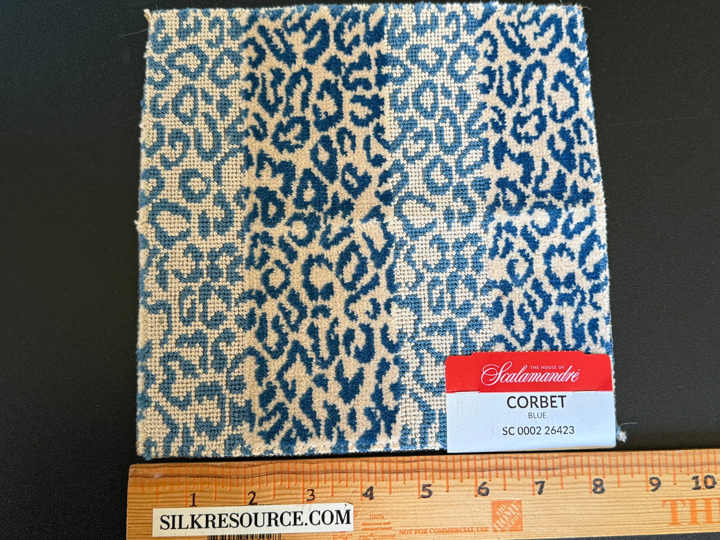 Special Order Scalamandre Corbet Blue White Animal Skin Velvet Cotton MSRP USD 820/Y