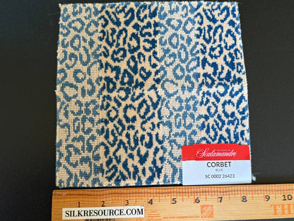 Special Order Scalamandre Corbet Blue White Animal Skin Velvet Cotton MSRP USD 820/Y