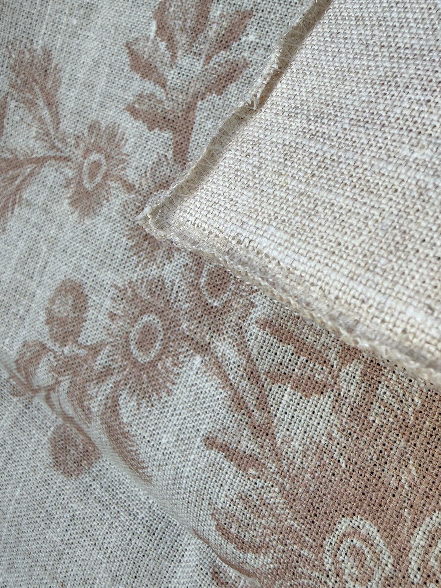 Lee Jofa Kravet Plumes Antique Pink Beige Botanical Floral Print 100% Linen - Special order - MSRP USD 556/y