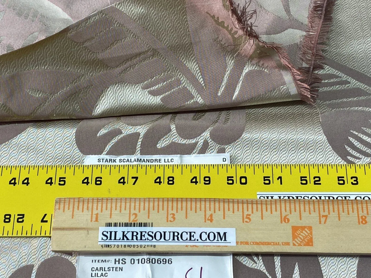 Old World Weavers 100% Silk Damask Carlsten Lilac MSRP USD 278/Y