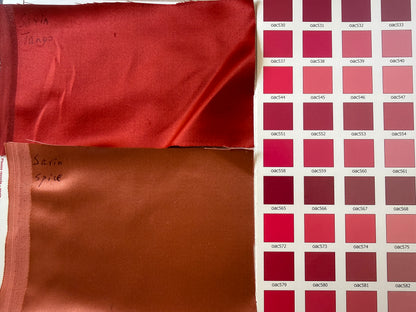 Scalamandre Old World Weavers Sarin Spice Deep Red Silk Cotton Satin Liquid Lux Solid -By The Yard