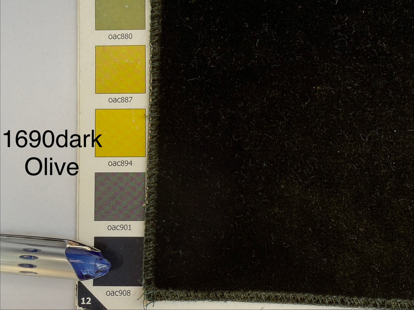 King's Silk Velvet Dark Olive Green Radiance Highest Quality Heavy 39,000+ martindale MSRP USD 728/Yard