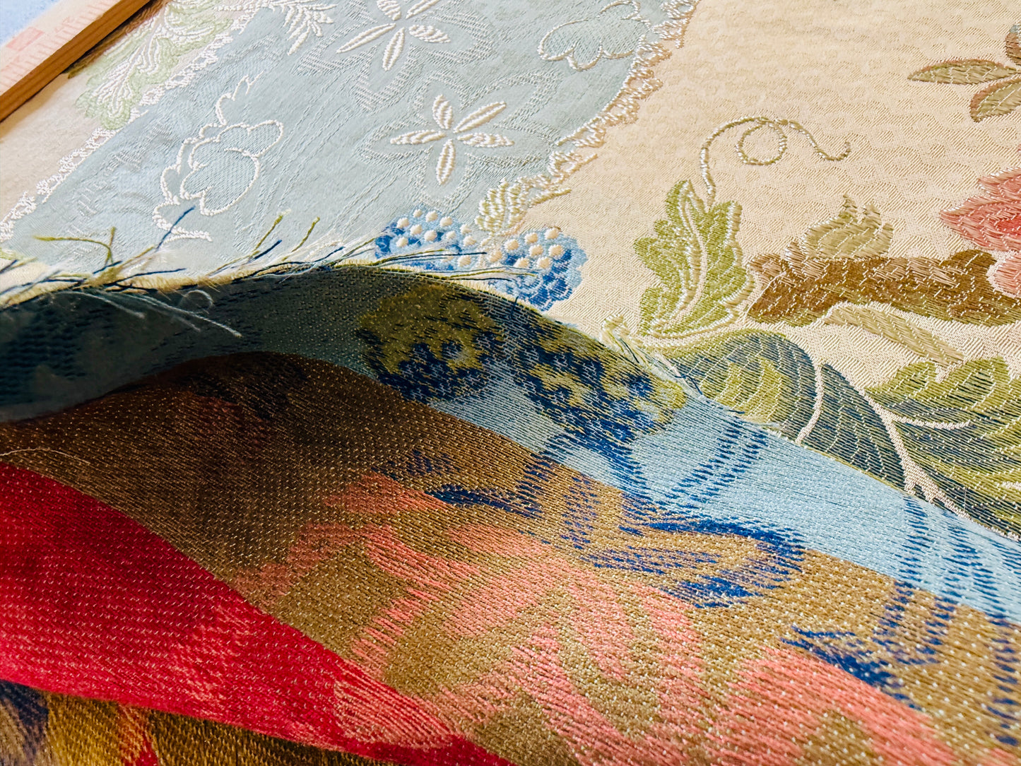 Scalamandre Colony  Villa Lante Stripe Multi on Sky Blue Renaissance Classic MSRP USD 618/y