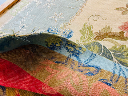 Scalamandre Colony  Villa Lante Stripe Multi on Sky Blue Renaissance Classic MSRP USD 618/y