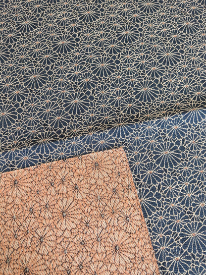 42 EV37 25" x 25" Jean Paul Gaultier Obi Jacquard Marine Blue White