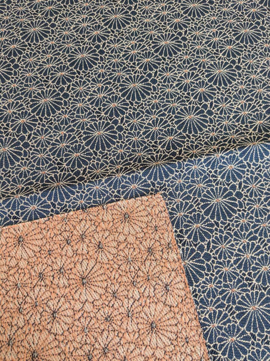 42 EV37 25" x 25" Jean Paul Gaultier Obi Jacquard Marine Blue White