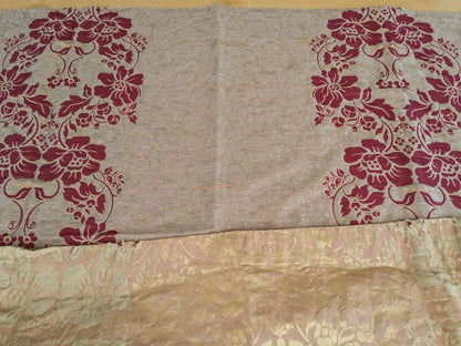 1 EV37 2.4yards Old World Weavers Broche Damask Yellow Red Botanical Floral Renaissance MSRP USD 500+