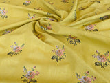 Floral Botanical Tree Foliage Pattern Fabric - Yellow Stripe
