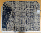 9 EV37 2.4 yards Scalamandre Shibori Weave Indigo Blue White Texture Silk Cotton