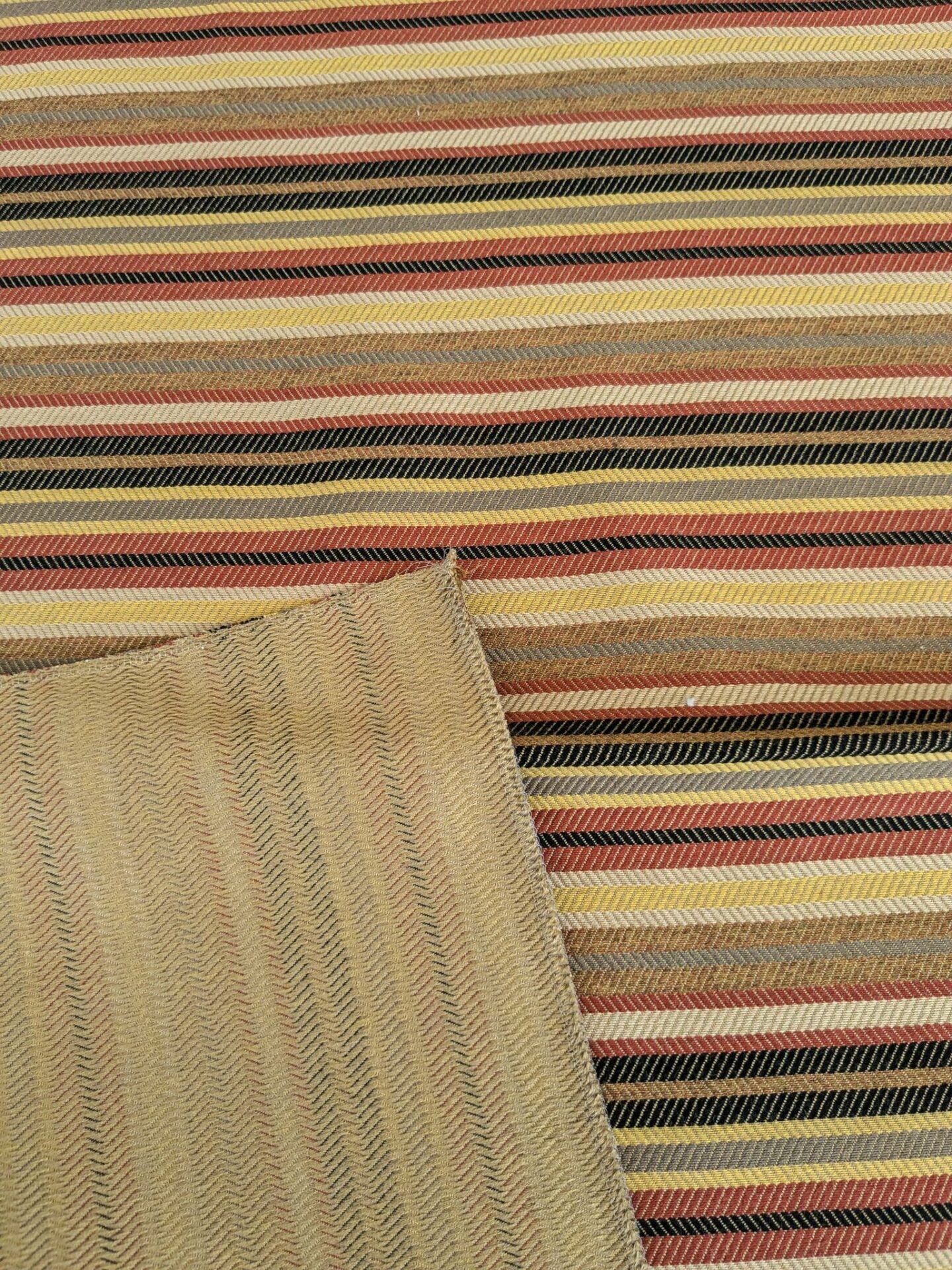 27 EV37 27" x 27" Old World Weavers Tortola Stripe Fired Earth Brown Red Outdoor Stripe