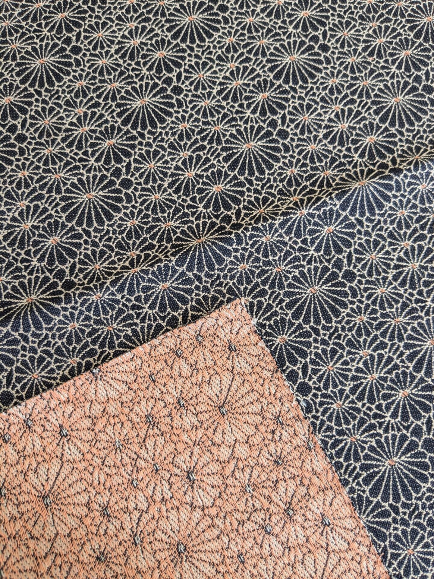 44 EV37 26" x 26" Jean Paul Gaultier Obi Jacquard Noir Color Black White