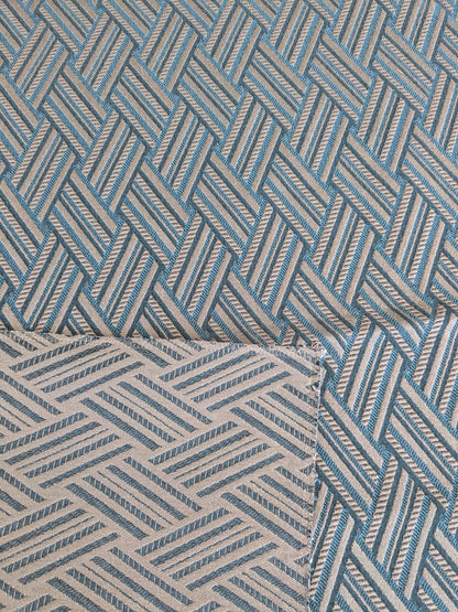 34 EV37 24" x 26" Lelievre Paris Vacoa Canard Blue Gray Diamond Ogee Viscose MSRP USD354/y