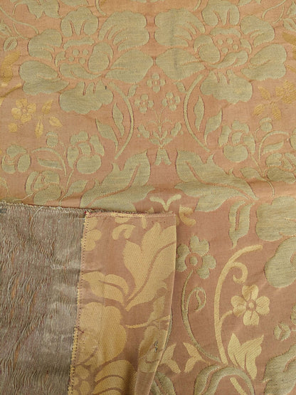 100 EV37 25" x 26" Old World Weavers Broche Damask Yellow/Red Botanical