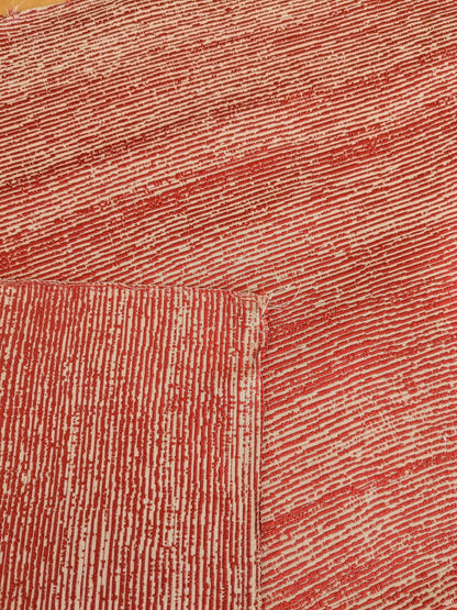 90 EV37 17" x 26" Lelievre Paris Ressource Tomette Red Beige Viscose Stripe