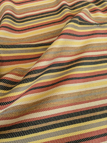 27 EV37 27" x 27" Old World Weavers Tortola Stripe Fired Earth Brown Red Outdoor Stripe