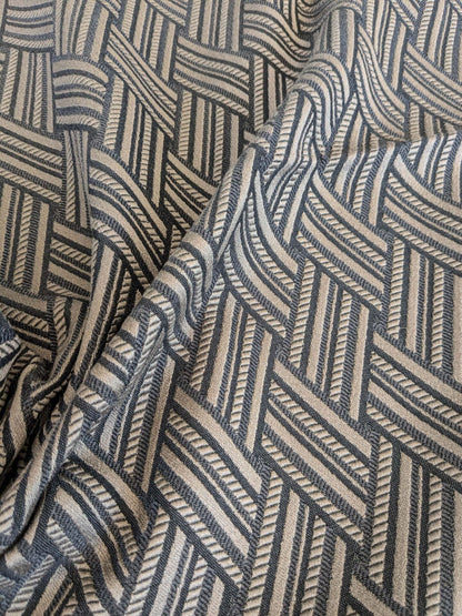 39 EV37 25" x 26" Lelievre Paris Vacoa Fusain Black Gray Diamond Ogee Viscose MSRP USD354/y