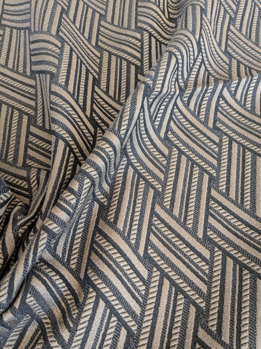 39 EV37 25" x 26" Lelievre Paris Vacoa Fusain Black Gray Diamond Ogee Viscose MSRP USD354/y