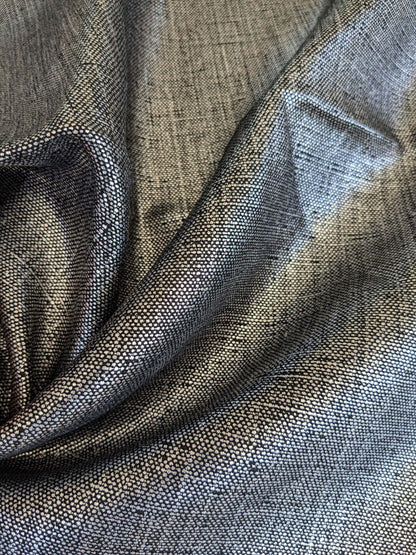 10 EV37 25" x 27" Edmond Petit Lin Miroir Argent Noir Silver Black Texture Solid Linen MSRP USD594/y