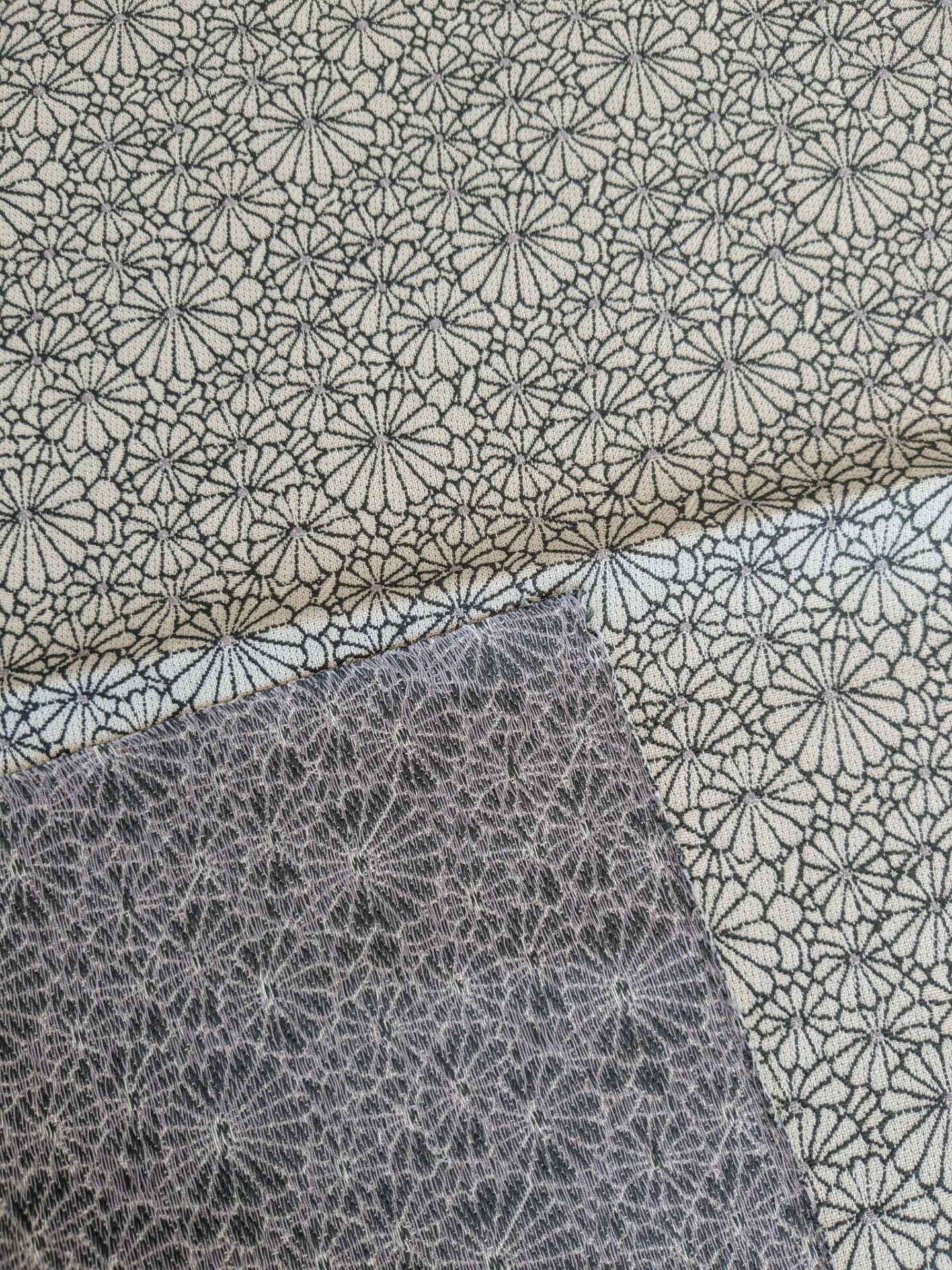 43 EV37 26" x 26" Jean Paul Gaultier Obi Jacquard Naturel Black Cream White