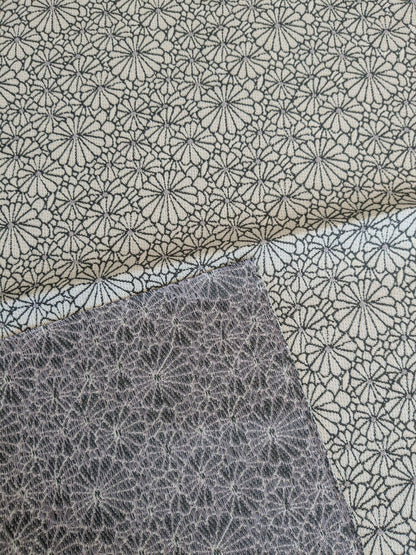 43 EV37 26" x 26" Jean Paul Gaultier Obi Jacquard Naturel Black Cream White