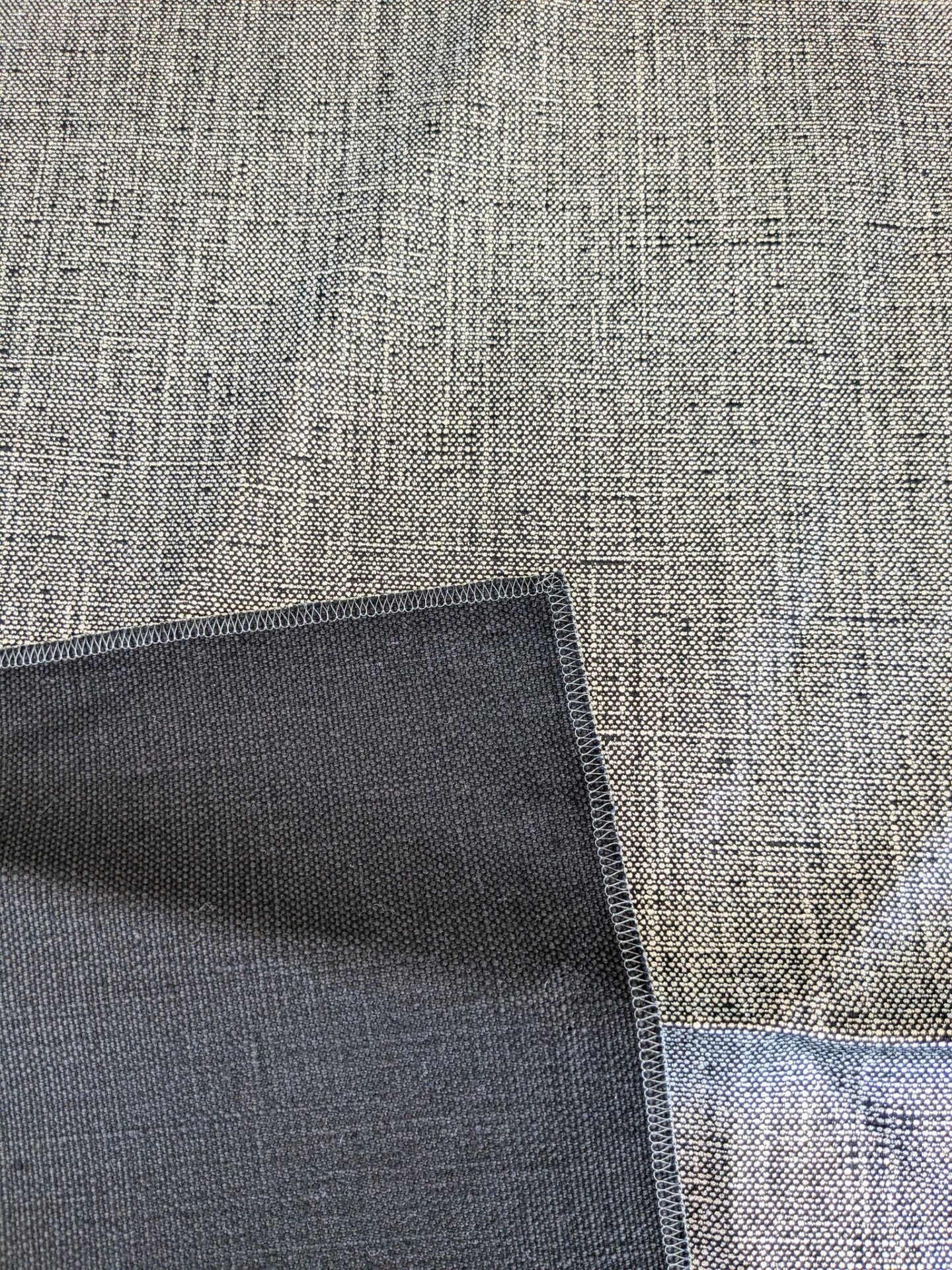 10 EV37 25" x 27" Edmond Petit Lin Miroir Argent Noir Silver Black Texture Solid Linen MSRP USD594/y