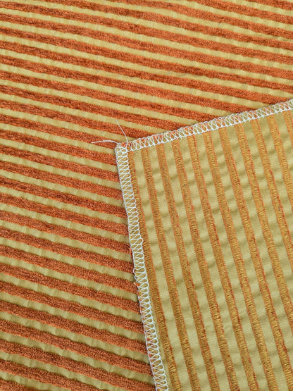 65 EV37 17" x 26" Scalamandre Senegal Epice Horizontal Stripe Red Gold Viscose Silk MSRP USD 330/y