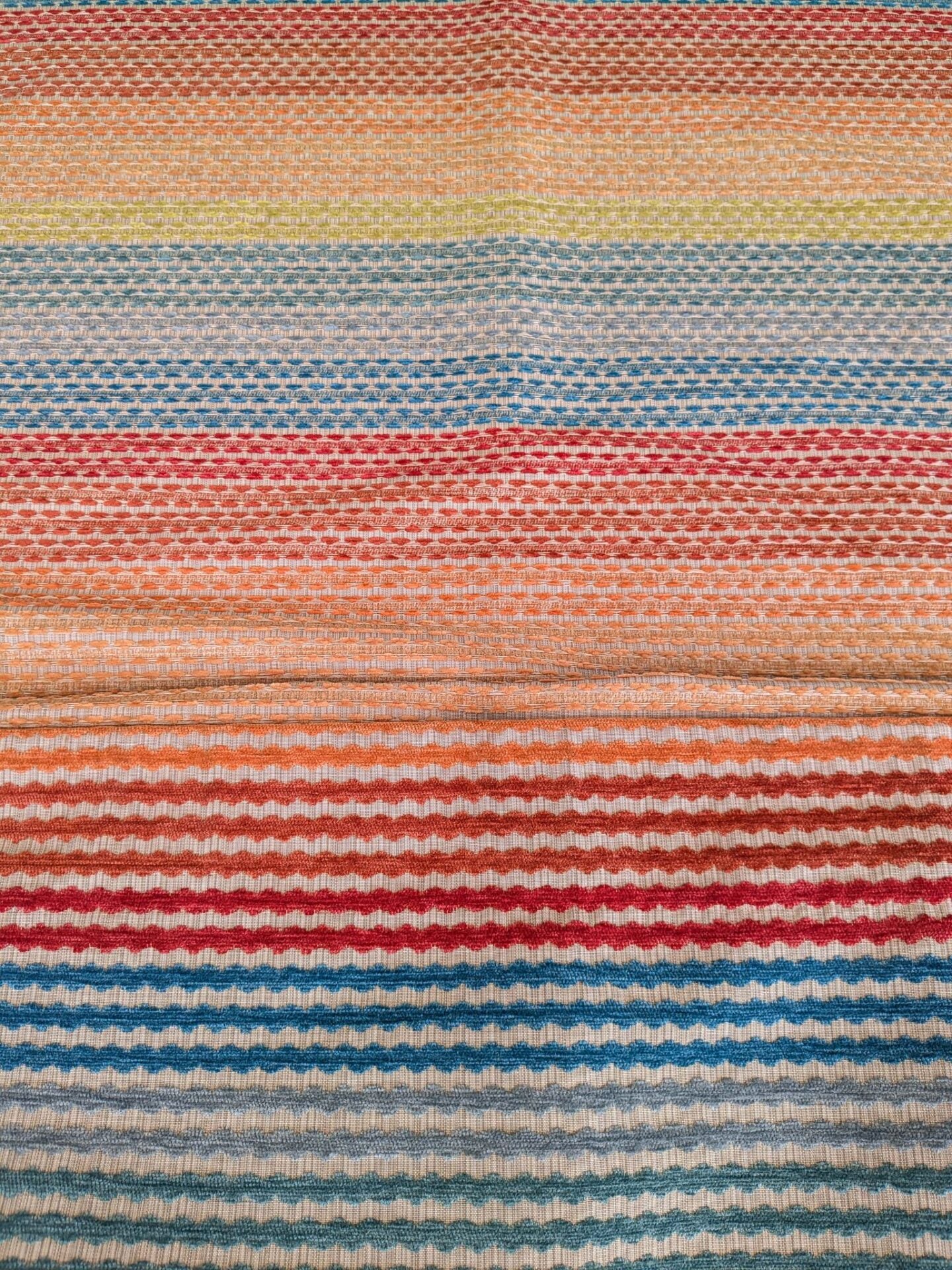 3 EV37 2.4yards Old World Weavers Stripe Red Blue Orange Yellow Children Nursery