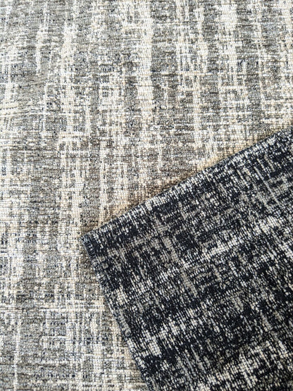 23 EV37 27" x 27" Old World Weavers Galium Grisaille Cotton Texture Solid Black White