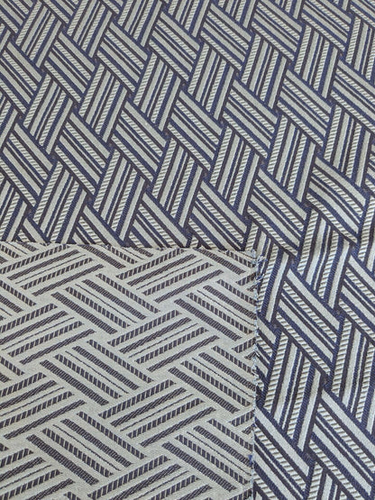 35 EV37 24" x 26" Lelievre Paris Vacoa Nautique Dark Blue Diamond Ogee Viscose MSRP USD354/y