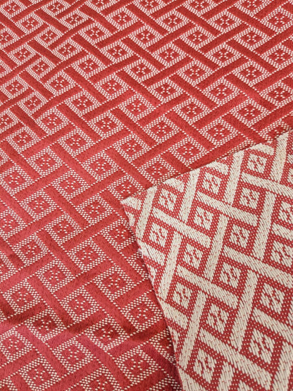 32 EV37 18" x 26" Scalamandre Diamante Matelasse Azalea Red White Cotton Polyester Diamond MSRP USD298/y