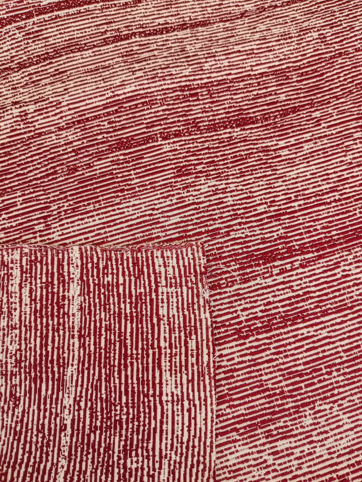 92 EV37 17" x 26" Lelievre Paris  Ressource Cerise Red White Viscose Stripe