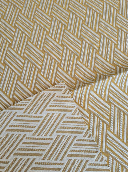 46 EV37 24" x 26" Lelievre Paris Vacoa Soleil Yellow White Diamond Ogee Viscose MSRP USD354/y